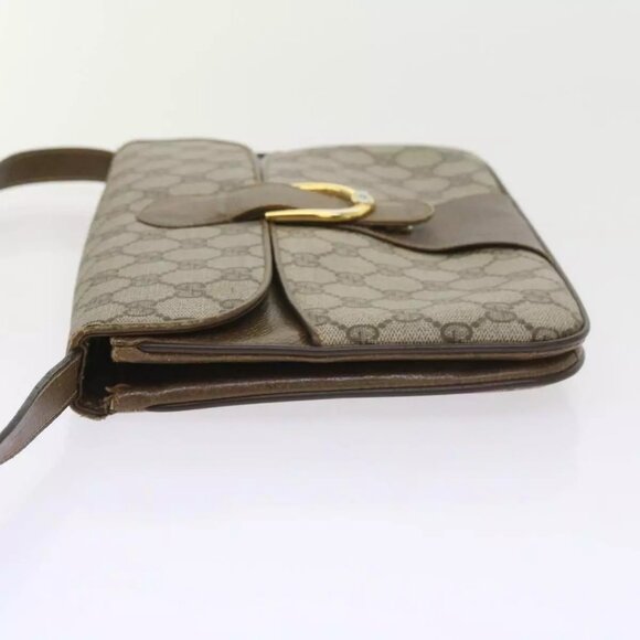 GUCCI GG Supreme Shoulder Bag PVC Leather Beige Auth - Picture 12 of 16